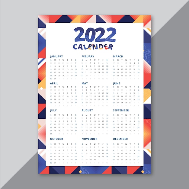 Calendario da parete design 2022