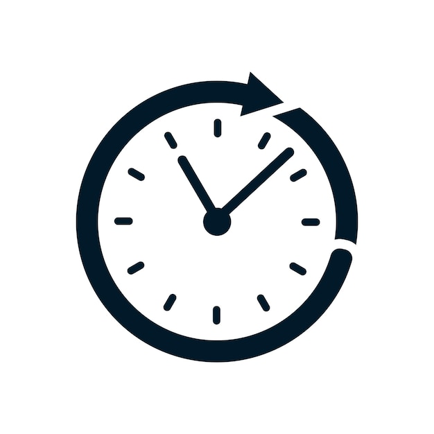 Vector wall clock logo icon