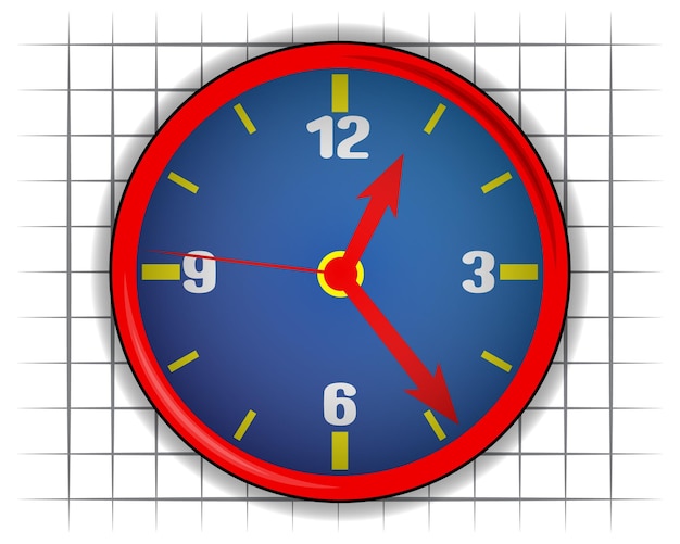 Wall Clock Painting Vector Illustration