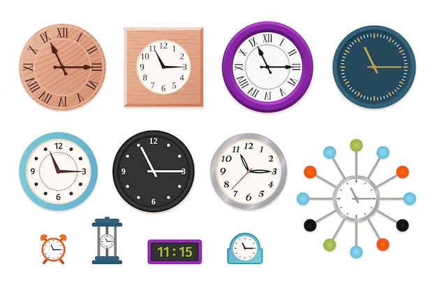 Vector wall clock set  ,