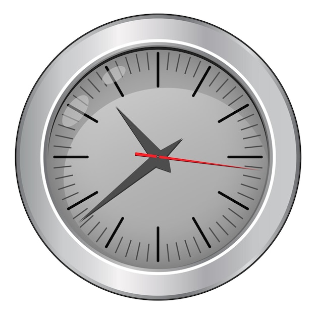 Wall clock silver vector