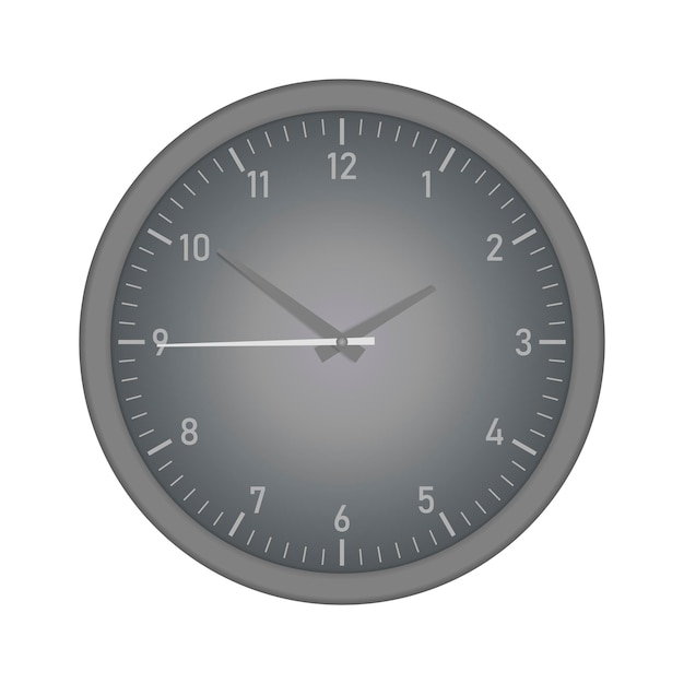 Вектор Настенные часы с секундной стрелкой, изолированные на белом фоне вектор макет