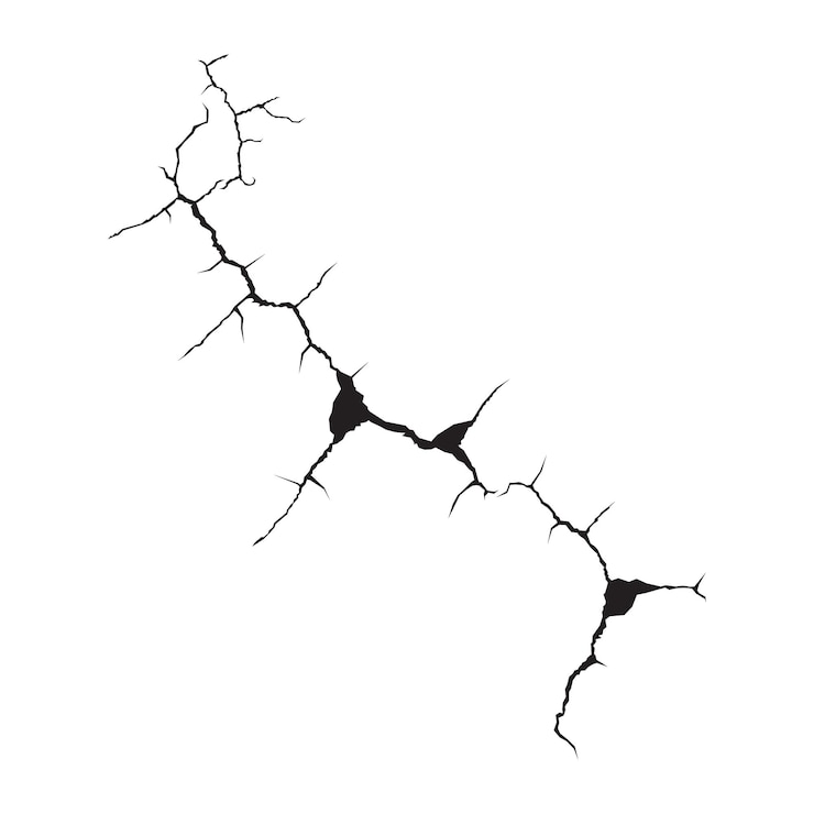 Vector wall crack illustration sign
