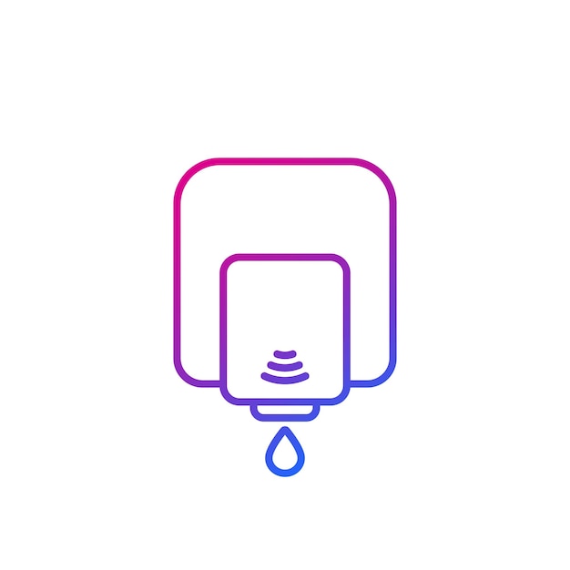 Wall dispenser line icon on white