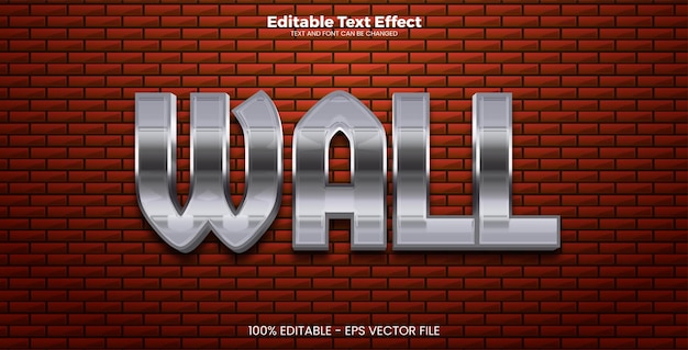 Wall editable text effect in modern trend style