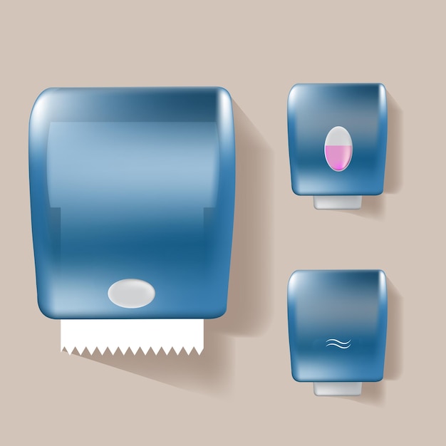 Wall hand dryer dispensers with soap and paper towel