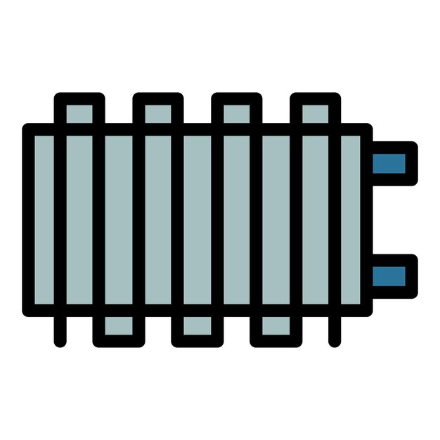 Икона обогревателя стены контурный вектор электрический радиатор управление отоплением цвет плоский