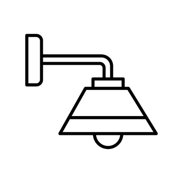 Wall Lamp Icon Vector Simple Design