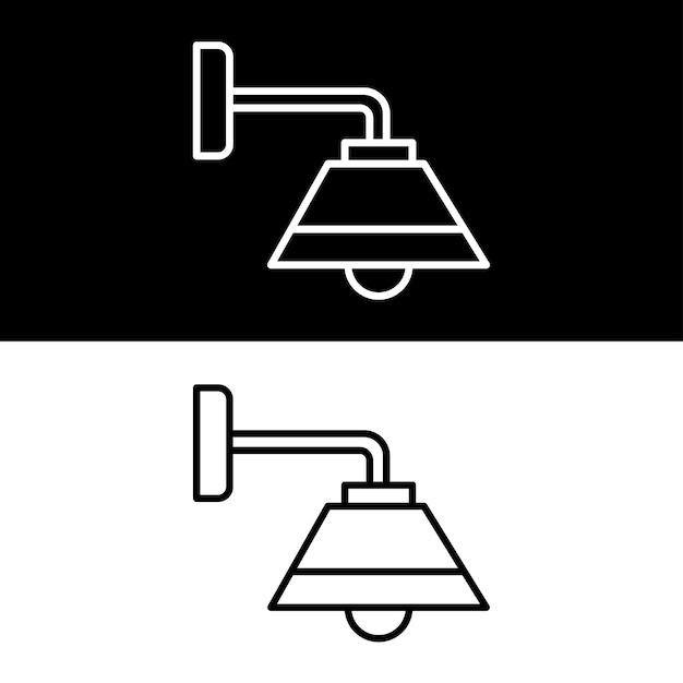 Wall Lamp Icon Vector Simple Design