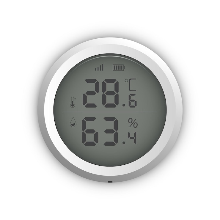 Vector wall mounted digital controller with hygrometer vector illustration