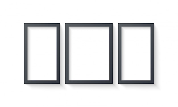 Vector wall picture frame templates isolated on white background
