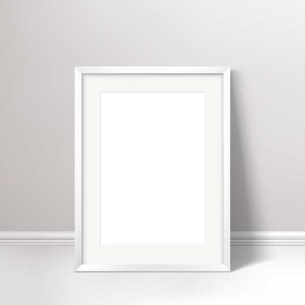 Vector wall poster white frame mockup vector illustration