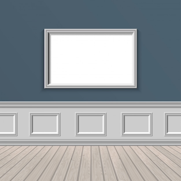 Vector wall window and wooden floor