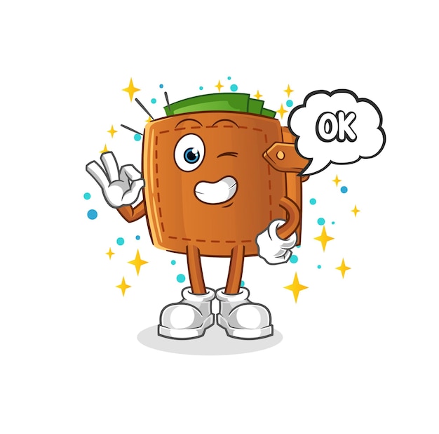 Wallet agree mascot cartoon vector