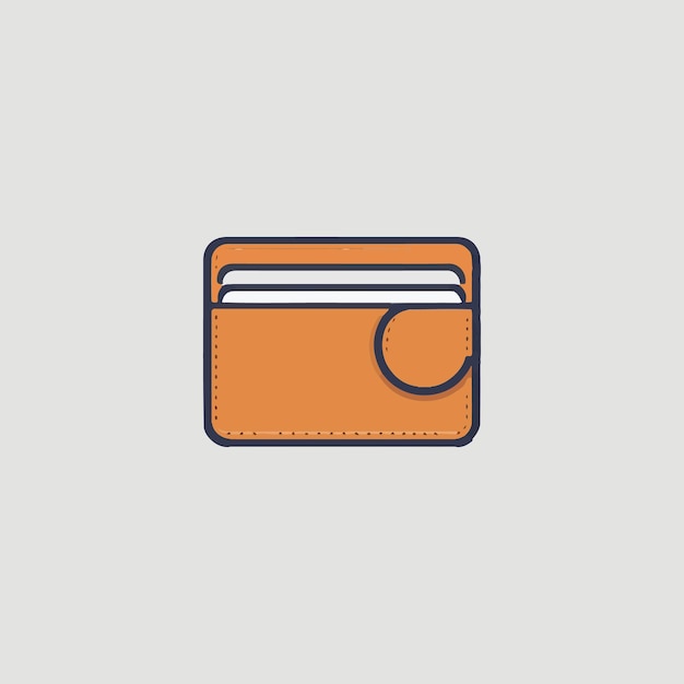 Vector wallet flat icon illustration in line art style