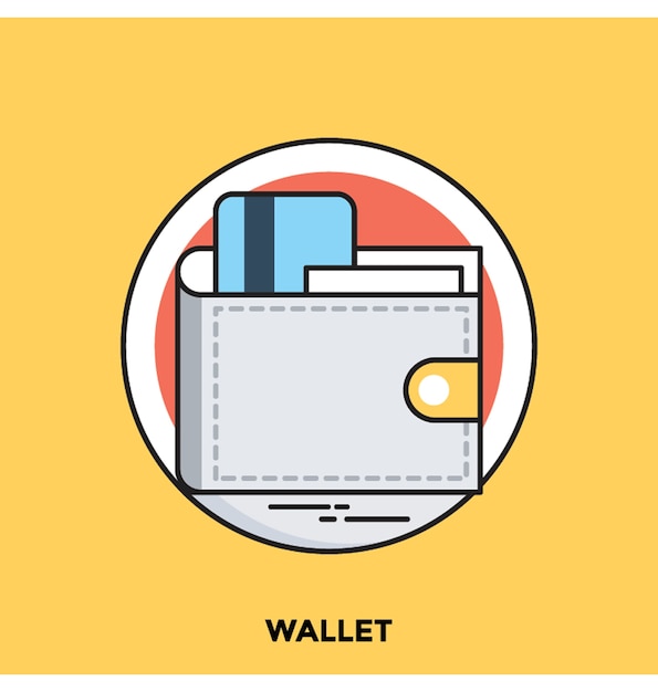 Wallet flat vector icon