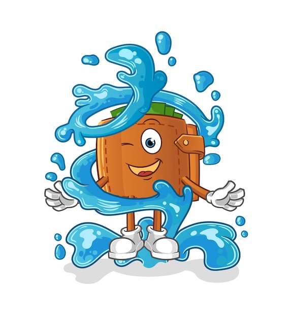 Wallet fresh with water mascot cartoon vector