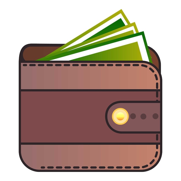 Vector wallet icon flat illustration of wallet vector icon for web
