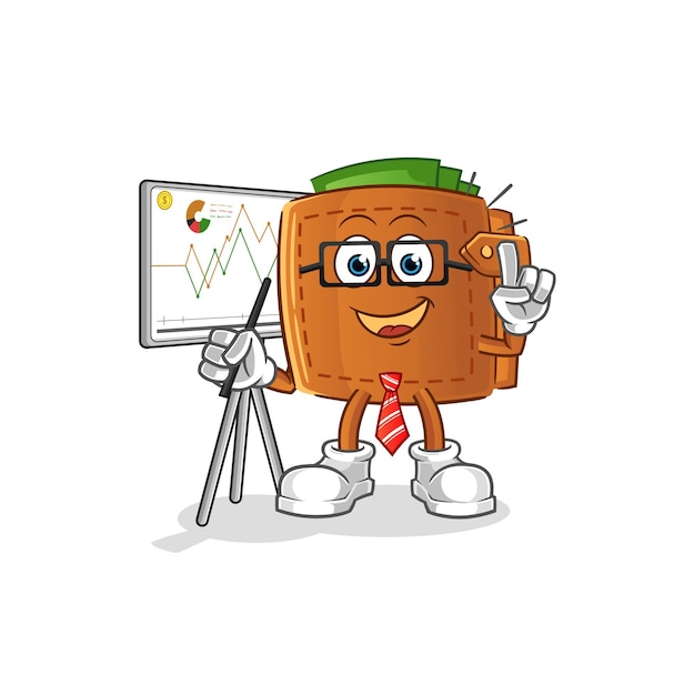 Wallet marketing character cartoon mascot vector