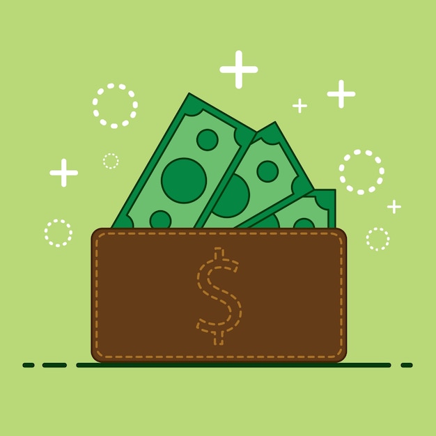 Wallet and Money icon symbol