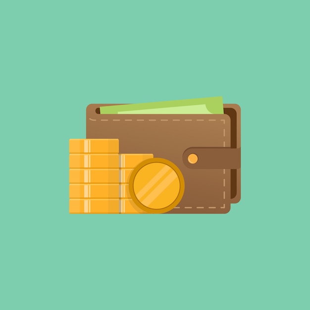 Wallet and money vector illustration