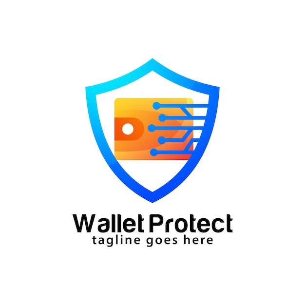 Wallet protection logo design template