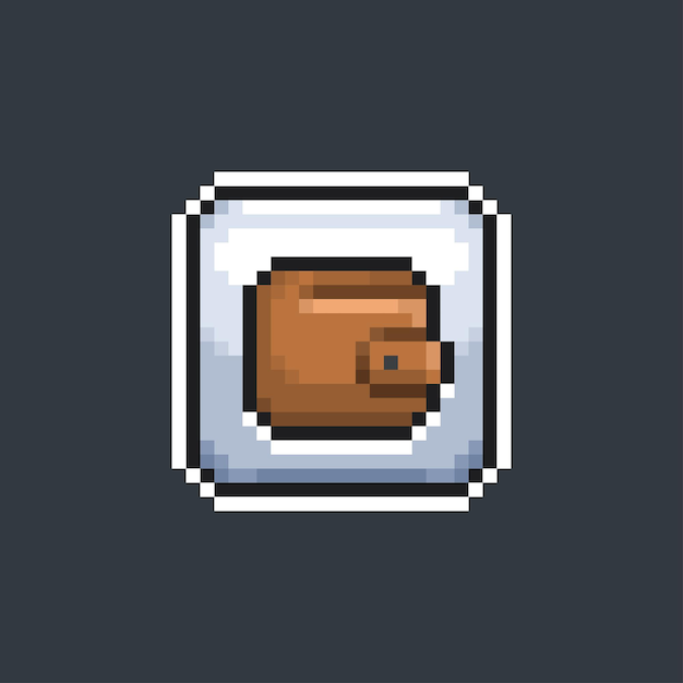 wallet sign button in pixel art style