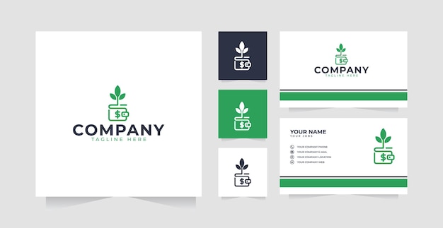 Wallet tree logo design inspiration and business card