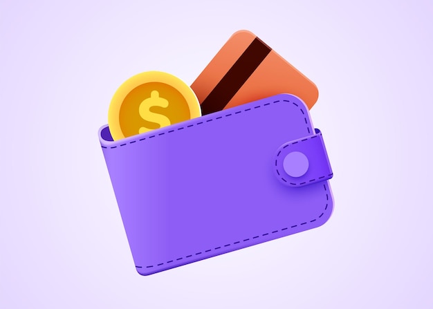 Wallet with money and credit card