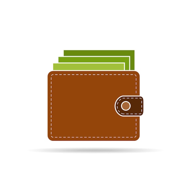 Wallet with money Vector illustration