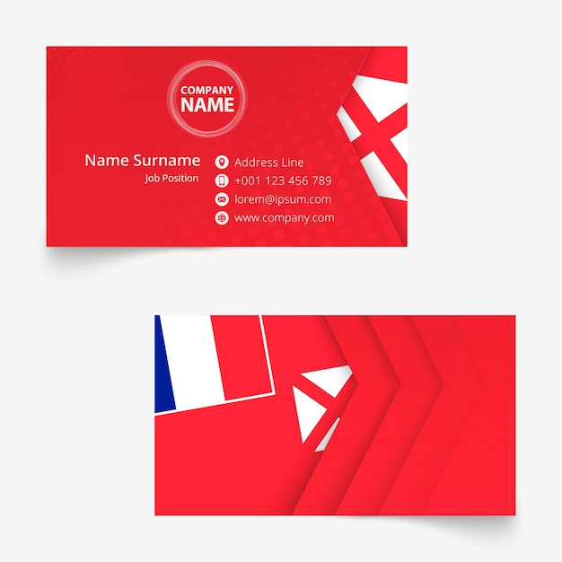 Wallis and Futuna Flag Business Card standard size 90x50 mm business card template with bleed under the clipping mask