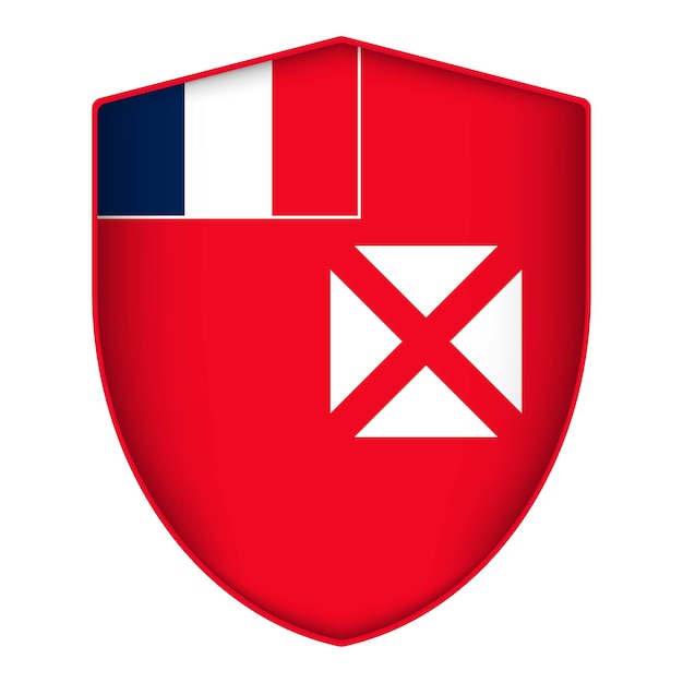 Wallis and Futuna flag in shield shape Vector illustration