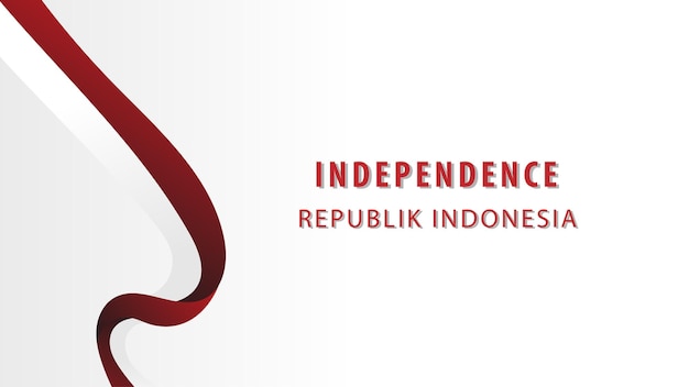 インドネシアの独立記念日を祝うための壁紙・バナー・ポスターのテンプレートデザイン ミニマリスト