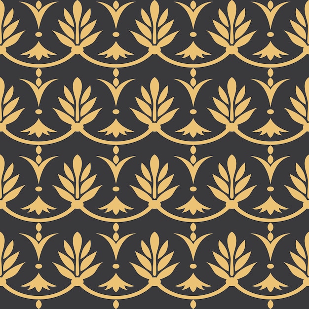 Vector wallpaper baroque damask seamless vector background gold and blue ornament