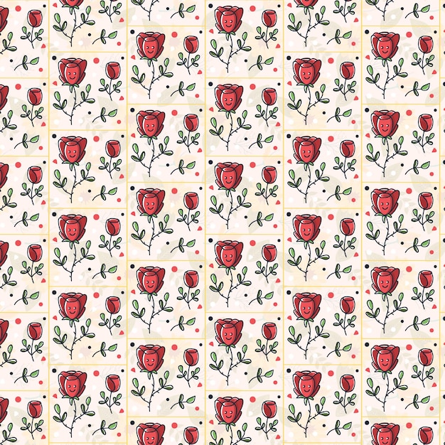 Vector a wallpaper pattern with roses and roses