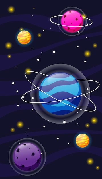 Vector wallpaper for phone space planet