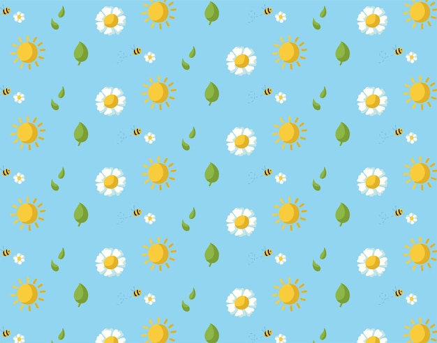 Vector wallpaper spring garden