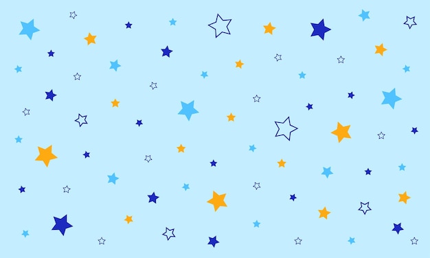 Wallpaper stars on blue background. Vector illustration.