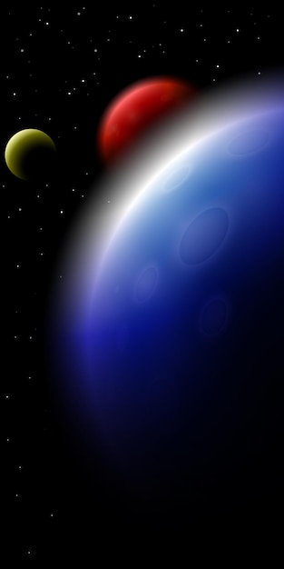 Wallpaper voor smartphone ruimte achtergrond planeten nachtelijke hemel met sterren vectorillustratie