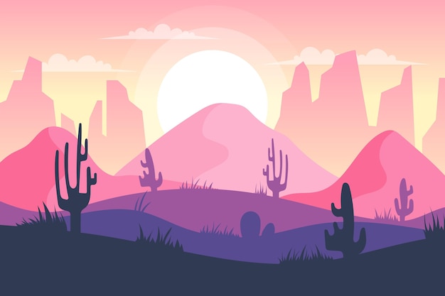 Vector wallpaper with desert landscape