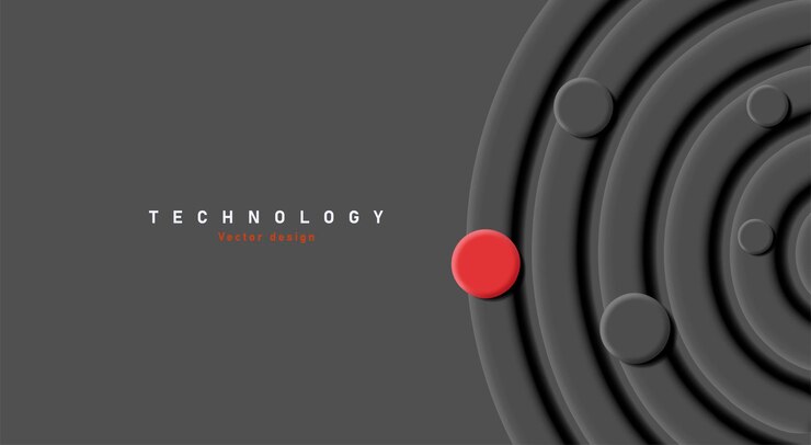 Vector wallpaper with mono chrome black circles rings and red accent vector illustration