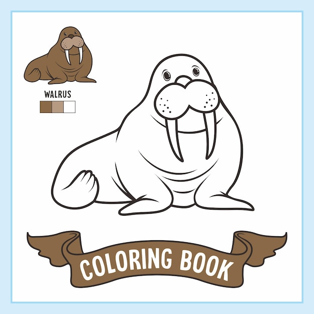 Walrus Animals Coloring Pages Book Worksheet