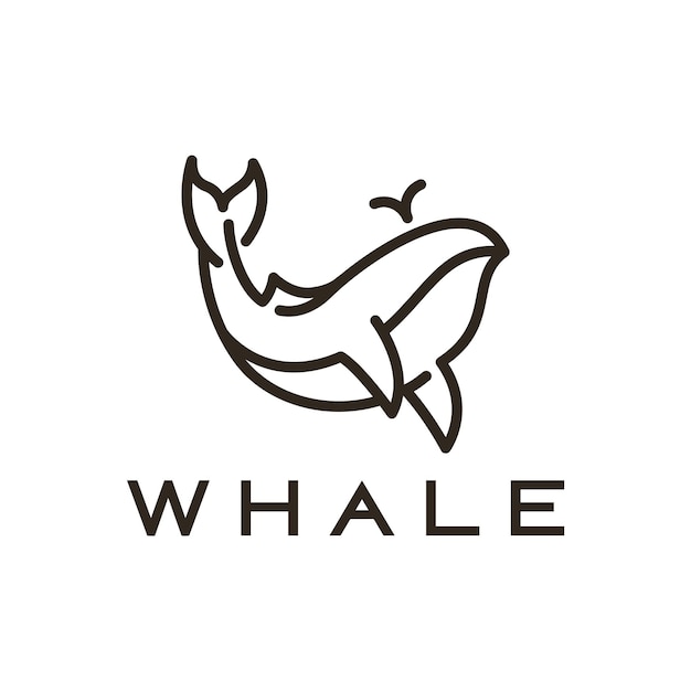 Walvis bultrug logo vector illustratie ontwerp