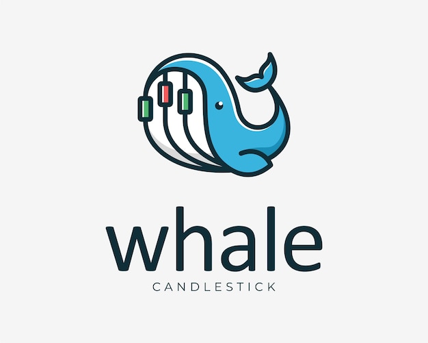 Vector walvis bultrug oceaan zee stille kandelaar handel grafiek forex cartoon mascotte vector logo ontwerp