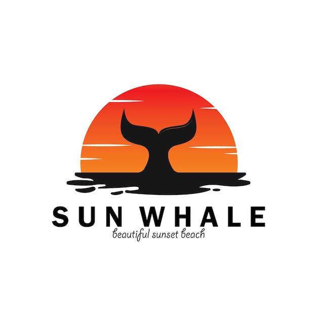 Walvis en zon pictogram vector illustratie sjabloonontwerp