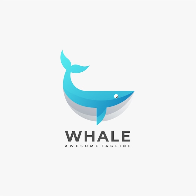 Vector walvis geometrisch abstract logo ontwerp
