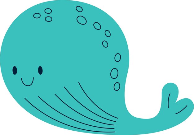 Vector walvis, kinderlijk dier