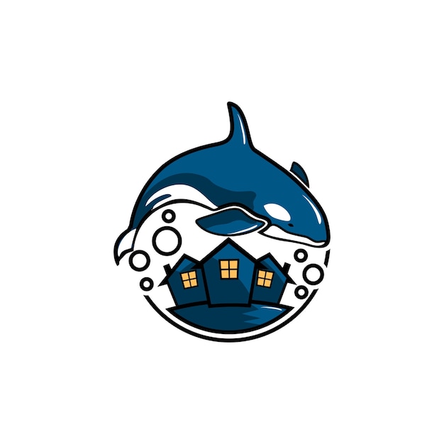 Walvis logo vrije vector