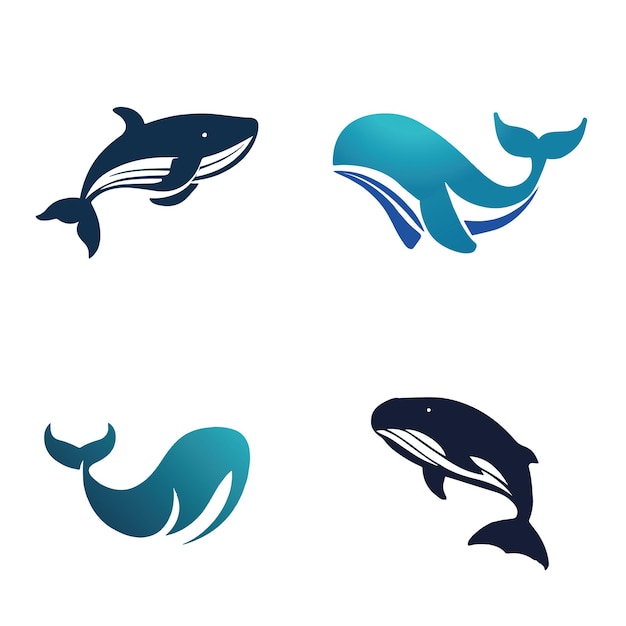 Vector walvis oceaan logo sjabloon