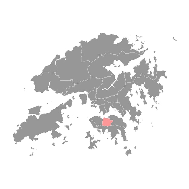 Wan Chai district kaart administratieve indeling van Hong Kong Vector illustratie